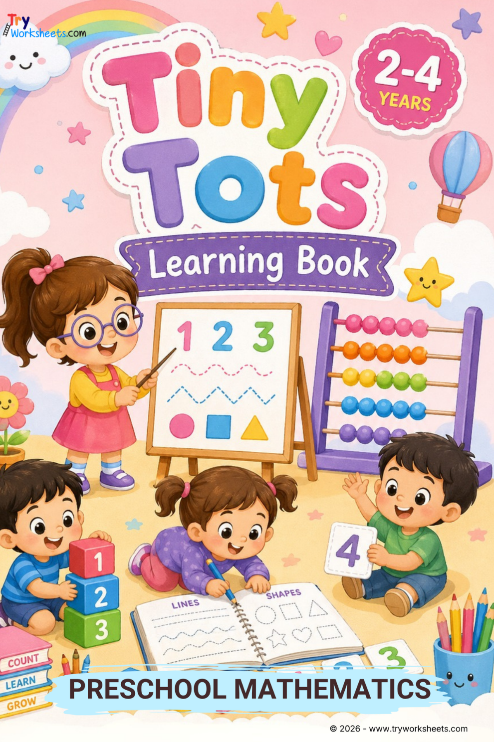 Tiny Tots Learning Book (Ages 2–4) – Fun Early Learning Activity Book - Math